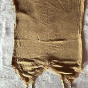 Tan Lace Trim Tank Top